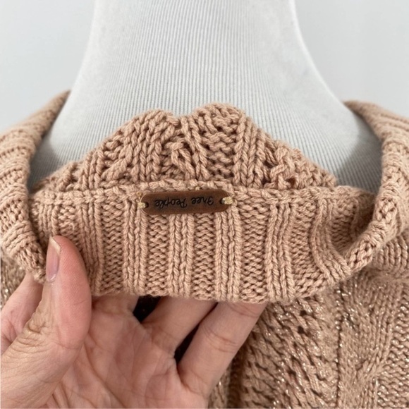 Free People XS EUC GOLD Knit Dolman Sleeve Dress OVERSIZED - Picture 10 of 11